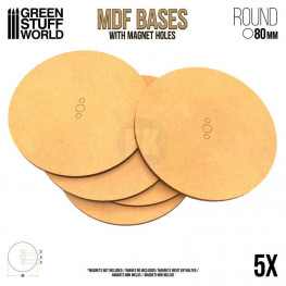 Drevotrieskové podstavce MDF Bases - Round 80 mm (5 ks)